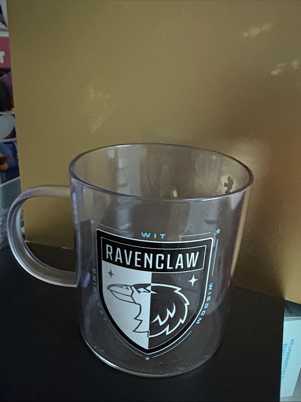 Warner Bros. Ravenclaw Clear Mug with Black and Blue Crest